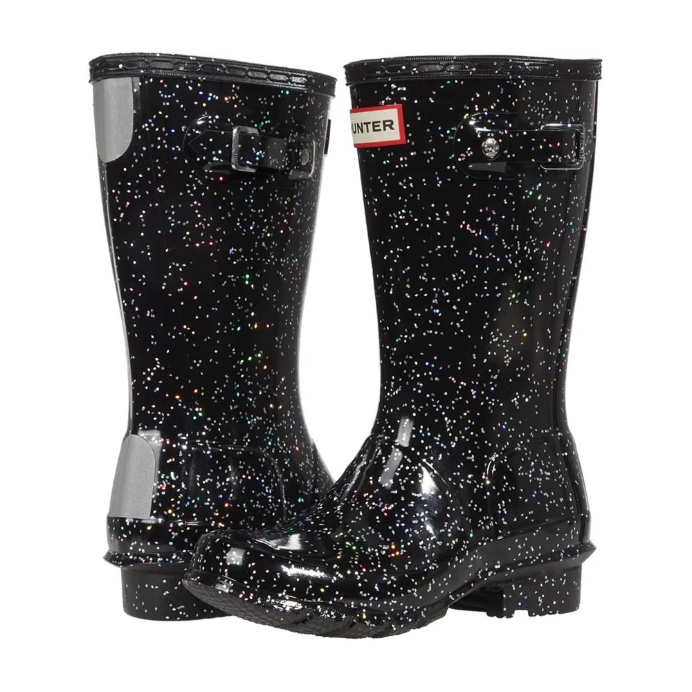 Hunter Kids Original Knee High Giant Glitter Wellington Boots New In Box